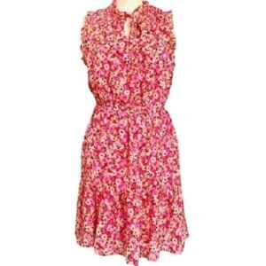 Gypsies & Moondust Juniors Smocked Prairie Ruffle Floral Dress, Pinks, SizeSmall